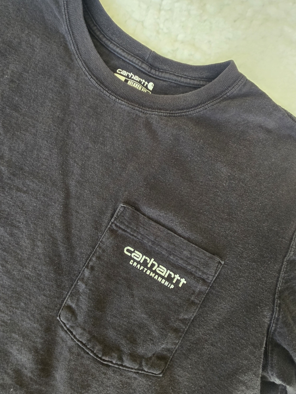 Carhartt Faded Black Pocket T-Shirt XL Workwear